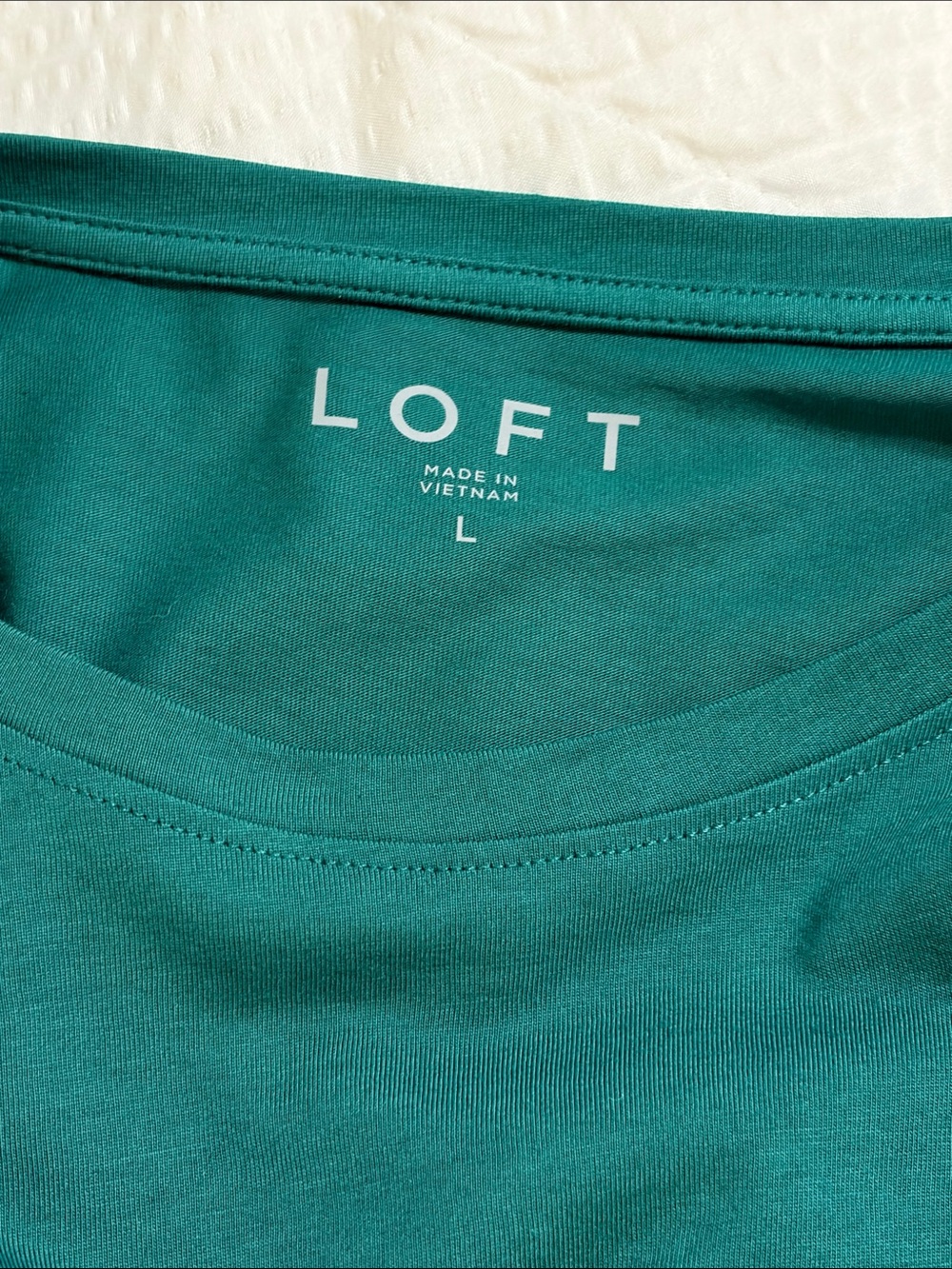LOFT Teal Corset Hem Tee Knit Top - Sz Large - Picture 10 of 10